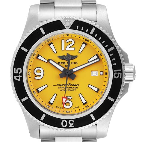 breitling watch yellow face|breitling superocean yellow dial.